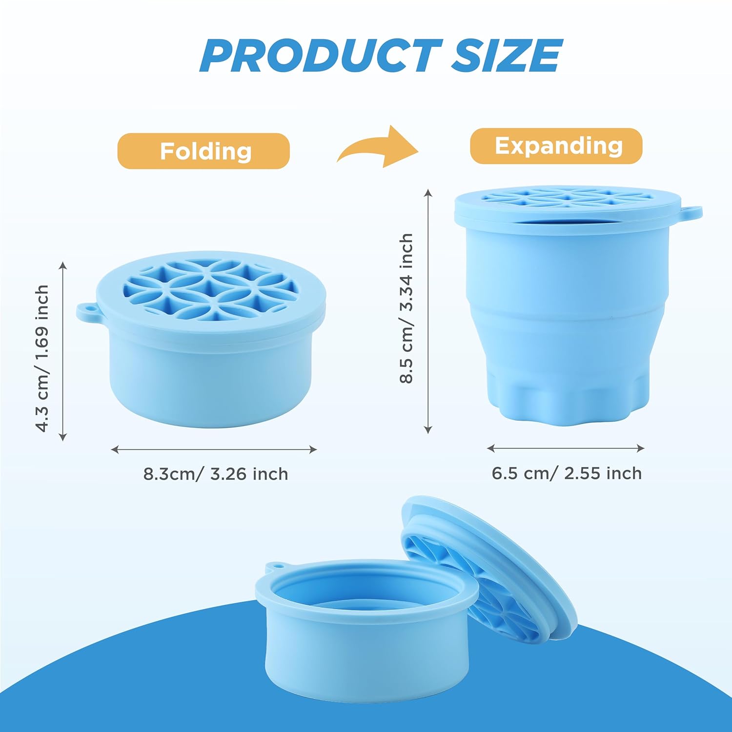 Makeup Brush Cleaner - Foldable Silicone Makeup Brush Cleaner Mat with Brush Storage Holder Makeup Brush Cleaning Bowl Cosmetic Brush Washing Tool for Cleaning Organizer and Drying (Purple and Blue)-GlimoraGlow