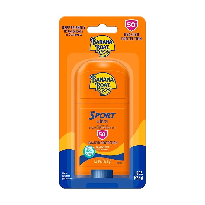 Banana Boat Sport Ultra SPF 50 Lip Sunscreen Twin Pack | SPF Lip Balm Pack & Sport Ultra, Reef Friendly, Broad Spectrum Sunscreen Stick, SPF 50, 1.5oz.-GlimoraGlow