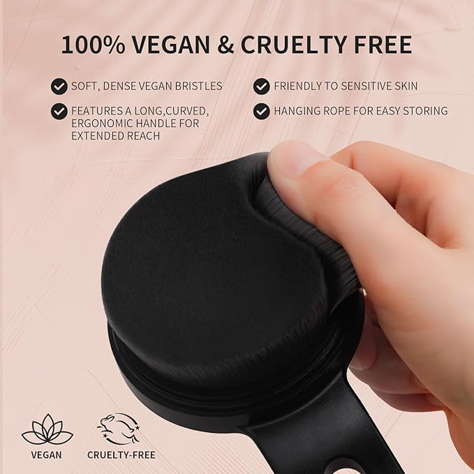 docolor Self Tanner Back Applicator, Plastic Long Handle Back Tanning Applicator Large Body Makeup Brush Vegan & Cruelty Free Self Tanner Brush For Self Tanner, Sunscreen, Bronzer, Foundation-GlimoraGlow