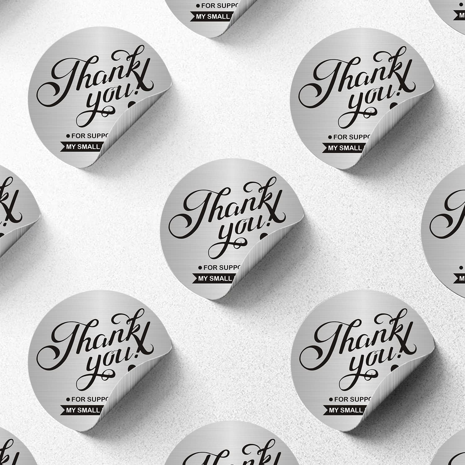 Custom Logo Stickers for Business, Personalised Logo Labels, Waterproof, Perfect for Branding & Packaging (Brushed Silver)
