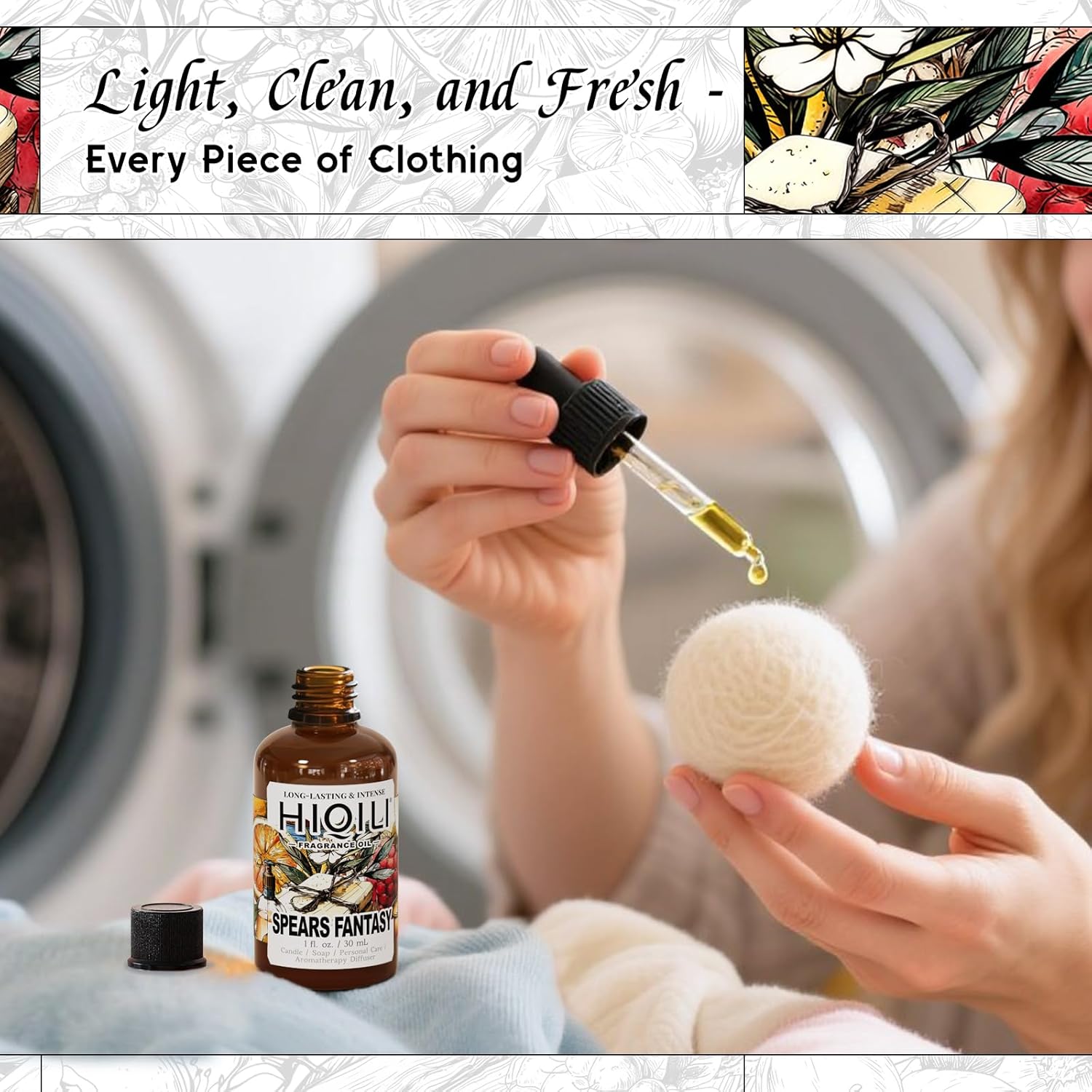 HIQILI Spears Fantasy Fragrance Oil for Home Diffuser, White Chocolate‌ & Cupcake‌ Scents, DIY Soap, Candle, Perfume Making, Long Lasting - 1 Fl Oz-GlimoraGlow