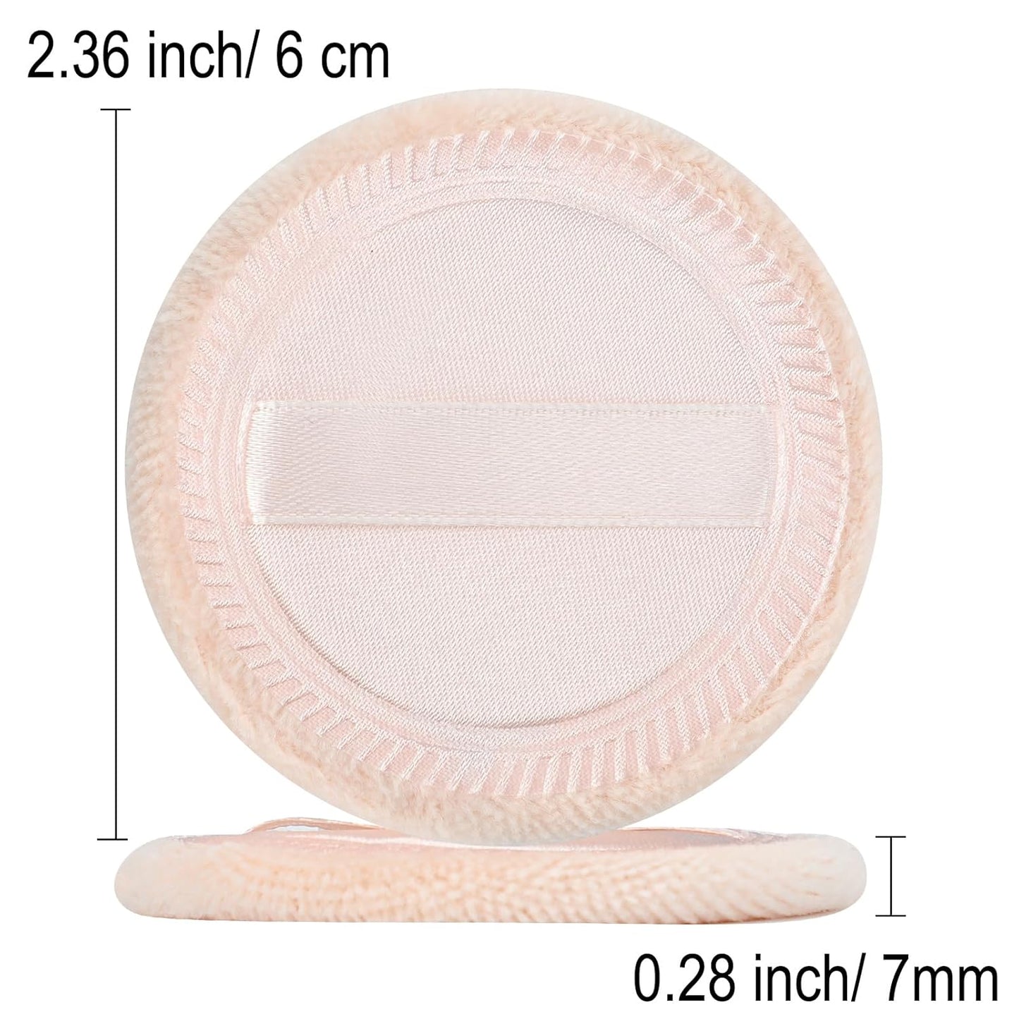 12 Pieces Powder Puffs Cotton Makeup Pads Soft Face Compact Puffs for Loose Setting Pressed Powder, 2.36 Inch (Beige)-GlimoraGlow