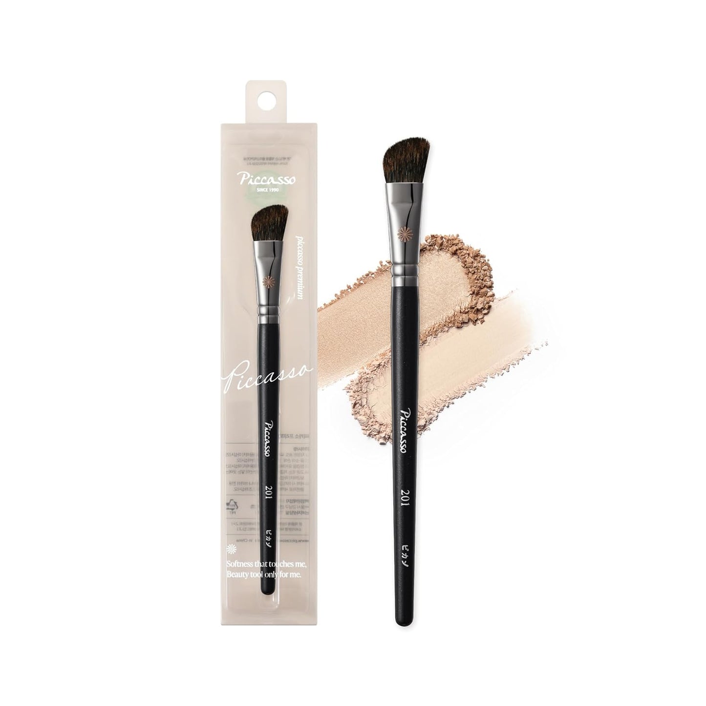 Piccasso 201 Nose Shading Brush – Soft Hair Makeup Brush for Nose Shaper and Face Makeup, Small Angled Brush for Precise Contouring and Blending, Korean Professional Beauty Tool for Daily Use-GlimoraGlow