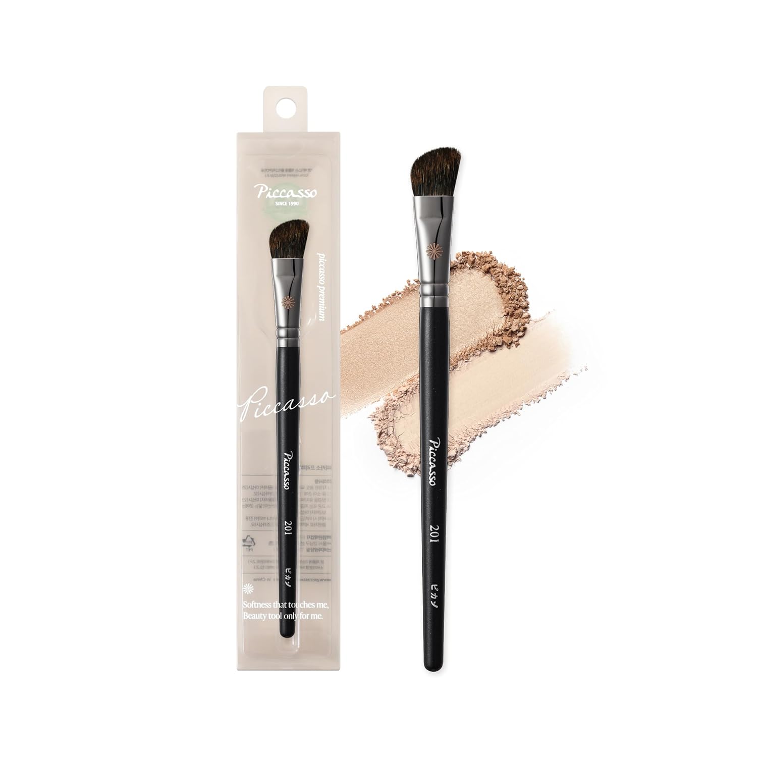 Piccasso 201 Nose Shading Brush – Soft Hair Makeup Brush for Nose Shaper and Face Makeup, Small Angled Brush for Precise Contouring and Blending, Korean Professional Beauty Tool for Daily Use-GlimoraGlow