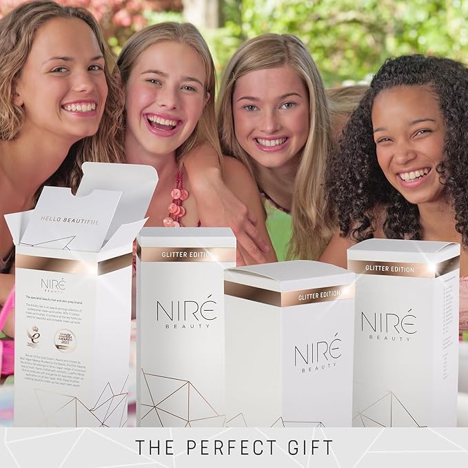 Niré Beauty 15piece Award Winning Glitter Makeup Brushes: Cute Makeup Brushes Set with Case, Beauty Blender, Cleaner, Guide, Gift Box-GlimoraGlow