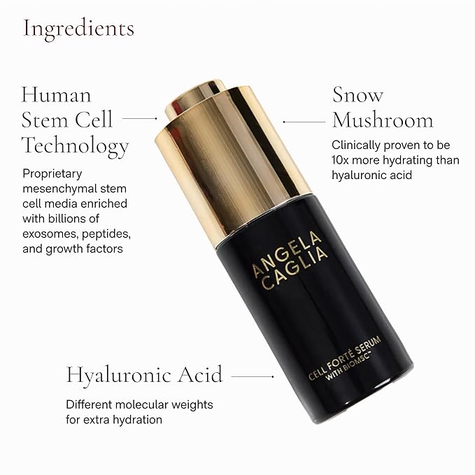 Cell Forté Serum | Billions of Human Stem Cell-derived Exosomes, Growth Factors, and Peptides with Hyaluronic Acid for Fine Lines and Wrinkles - Reduces Sun Damage & Hyperpigmentation - 4 in 1 Formula-GlimoraGlow