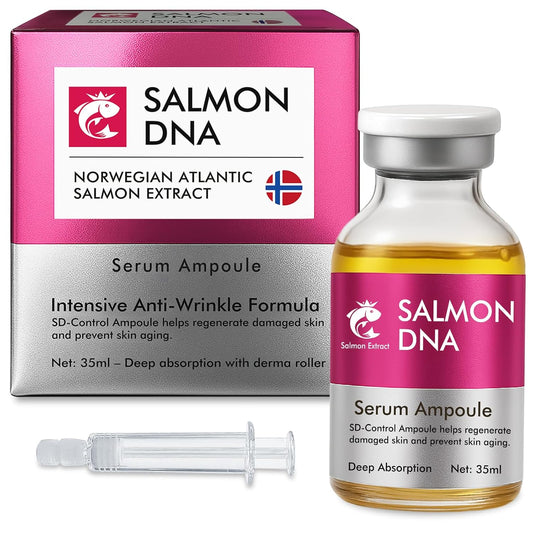 Salmon DNA Ampoule, Microneedling Serum, Anti-Wrinkle & Scar Removal for Face and Body, Salmon DNA Serum Ampoule Anti-wrinkle and Enhance Barrier Function-GlimoraGlow