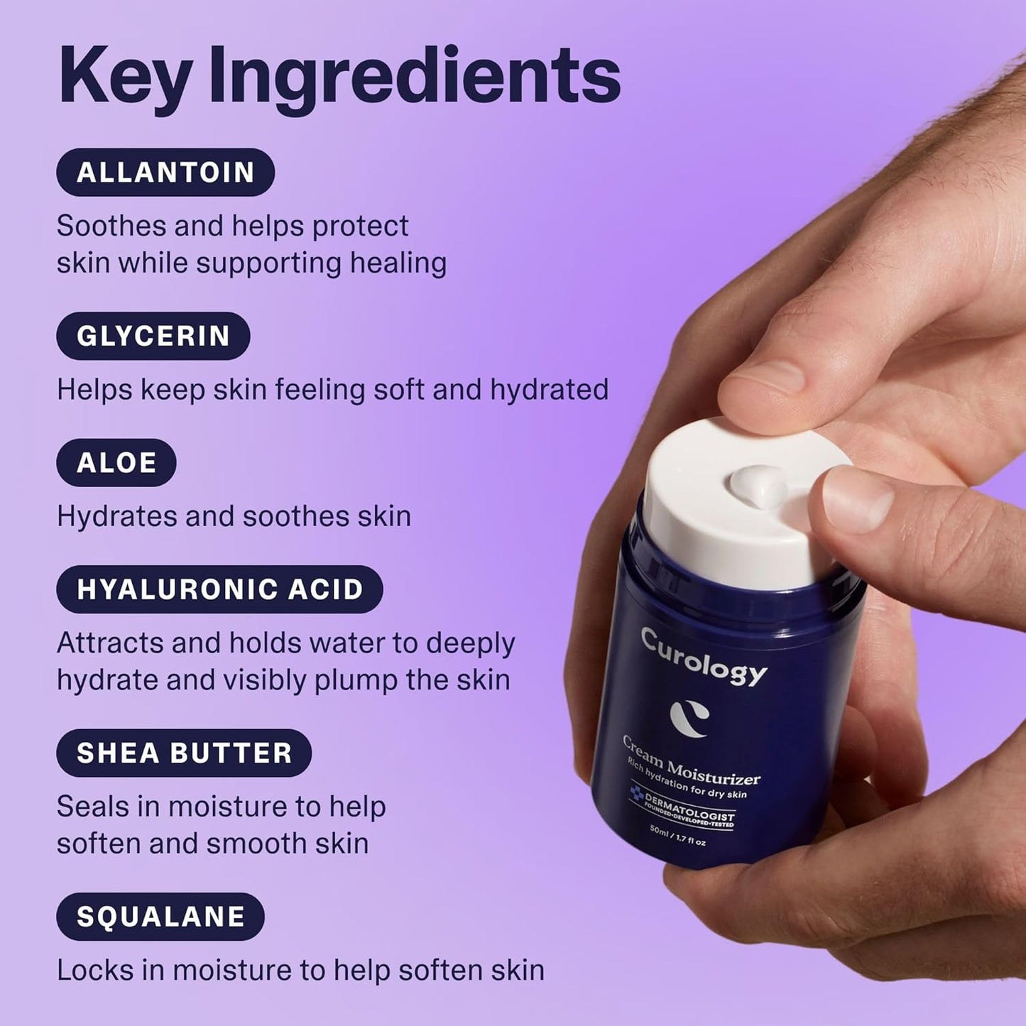 Curology Cream Moisturizer, Rich Hydrating Face Lotion for Dry Skin, with Shea Butter and Hyaluronic Acid, 1.7 fl oz-GlimoraGlow