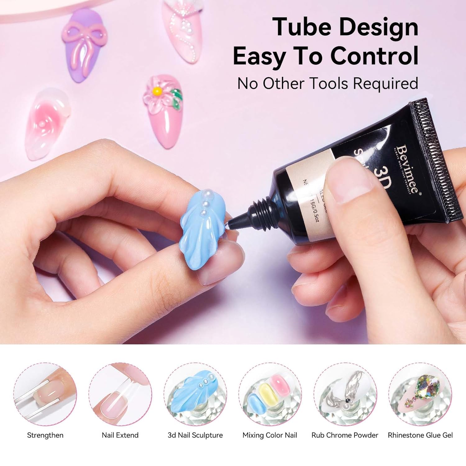 18g Solid Builder Gel for Nails 15g 3D Nail Sculpting Gel for Nail Art, Clear Non-Stick Hand For Modeling, Sculpture, Nails Extension UV/Led Manicure DIY At Hom-GlimoraGlow