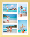 Vittanly 11x14 Collage Picture Frame, Displays 5Pcs 4x6 Pictures with Mat, Picture Frames Collage Wall Decor, Gold, 1 Pack