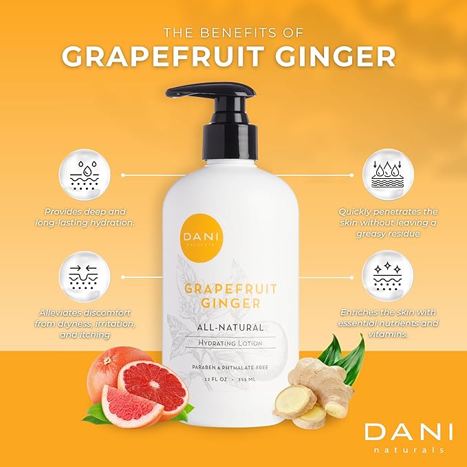 Naturals Hand & Body Lotion - Grapefruit Ginger, Hydrating Lotion with Aloe Vera, Vitamin E & Shea Butter, Moisturizing for All Skin Types, Paraben-Free, 12 Oz-GlimoraGlow