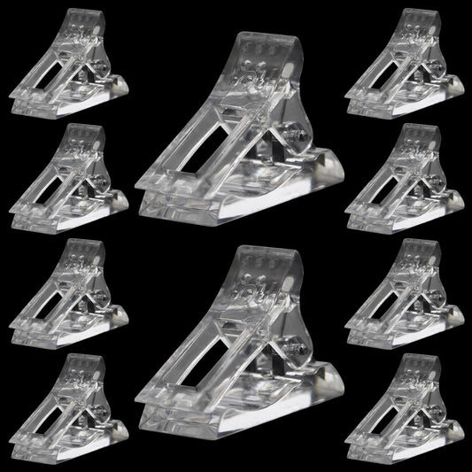 10 Pcs Nail Tips Clip for Quick Building Extension Nail Mold & Nail Tips,Plastic Transparent Dual Nail Form Extension Clip Builder DIY Manicure Nail Art Tool(Nail Clip)-GlimoraGlow
