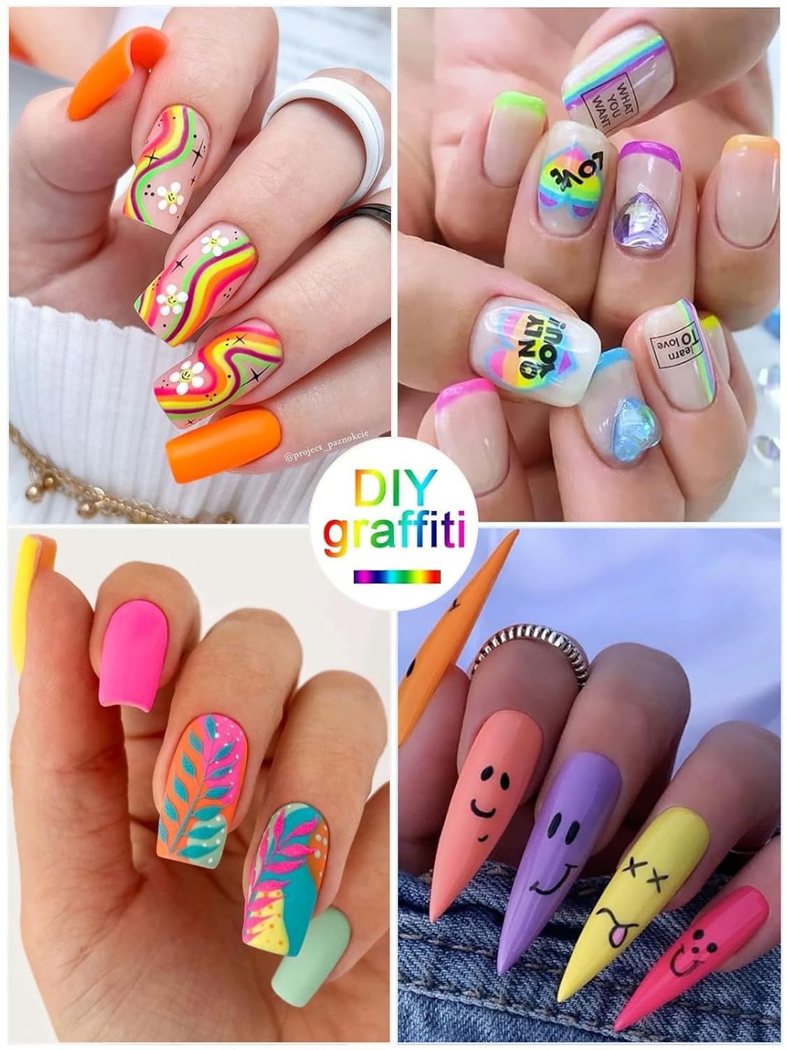 12 Color 3D Nail Art Pens Set, Kalolary Nail Pens Nail Point Graffiti Dotting Pen Drawing Painting Liner Brush for DIY Nail Art Beauty Adorn Manicure Tools-GlimoraGlow