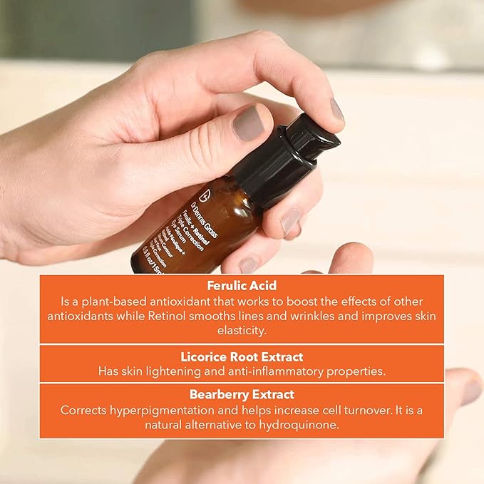 Dr. Dennis Gross Ferulic + Retinol Triple Correction Eye Serum: for Wrinkles, Loss of Elasticity, and Rough Texture, 0.5 fl oz-GlimoraGlow