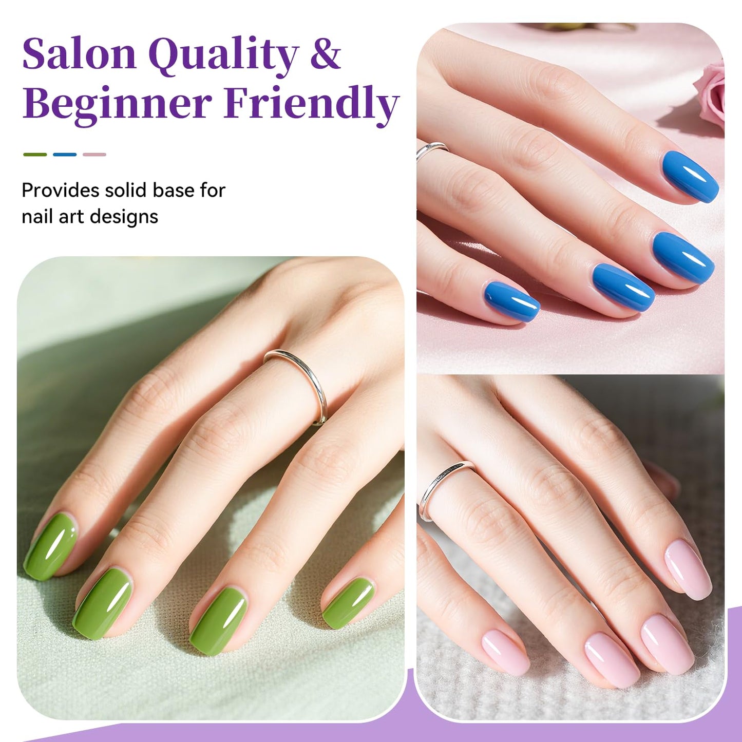 16.5ml Base Coat Nail Polish, Quick Dry Large Volume Base Coat, Color Lock Strengthen Nails for Women Salon DIY Nail Art-GlimoraGlow