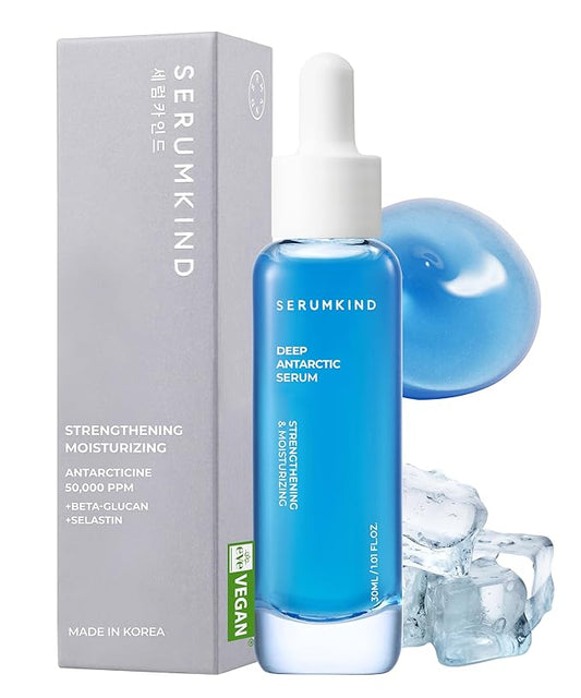 SERUMKIND Deep Antarctic Serum - Lifting, Plumping Korean Skincare – Antarcticine™ Marine Ingredient and Beta Glucan – Improves Elasticity and Firming - Vegan, Cruelty Free, Unscented – 1.01 fl.oz.-GlimoraGlow