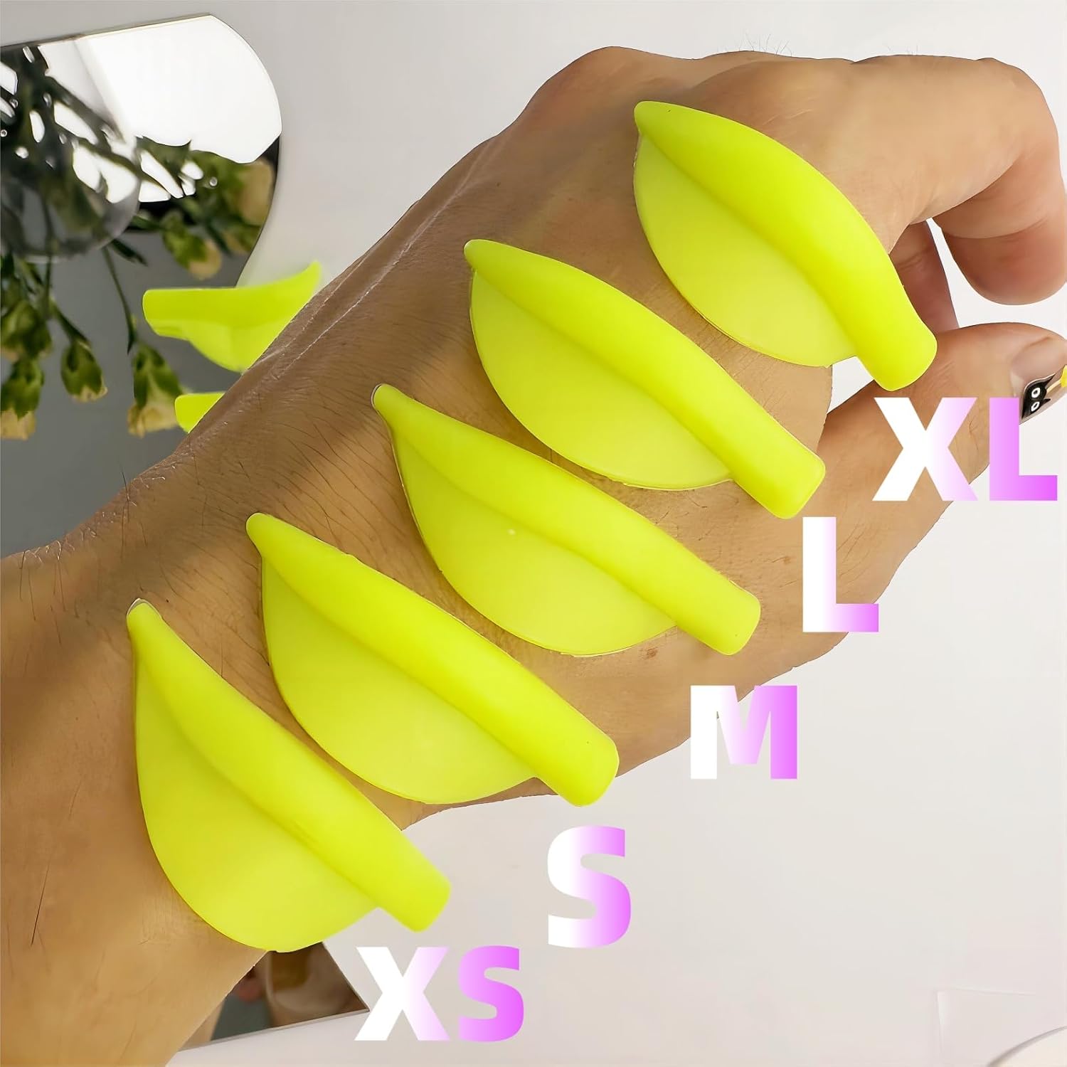 Eyelash Perm Pads Lash Lift Rods Eyelash Perm Silicone Pads 5 Sizes Reusable Soft Lash Lift Pads Shield for Different Length Eyelashes Perfect Lifting (Lemon Yellow)-GlimoraGlow