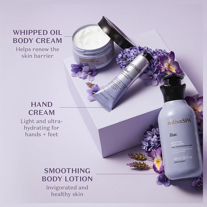 Nativa SPA by O Boticário, Lilac Smoothing Body Lotion with Nourishing Quinoa Oil + BioRetinol, Fragranced Skin Moisturizer, 13.5 Ounce-GlimoraGlow