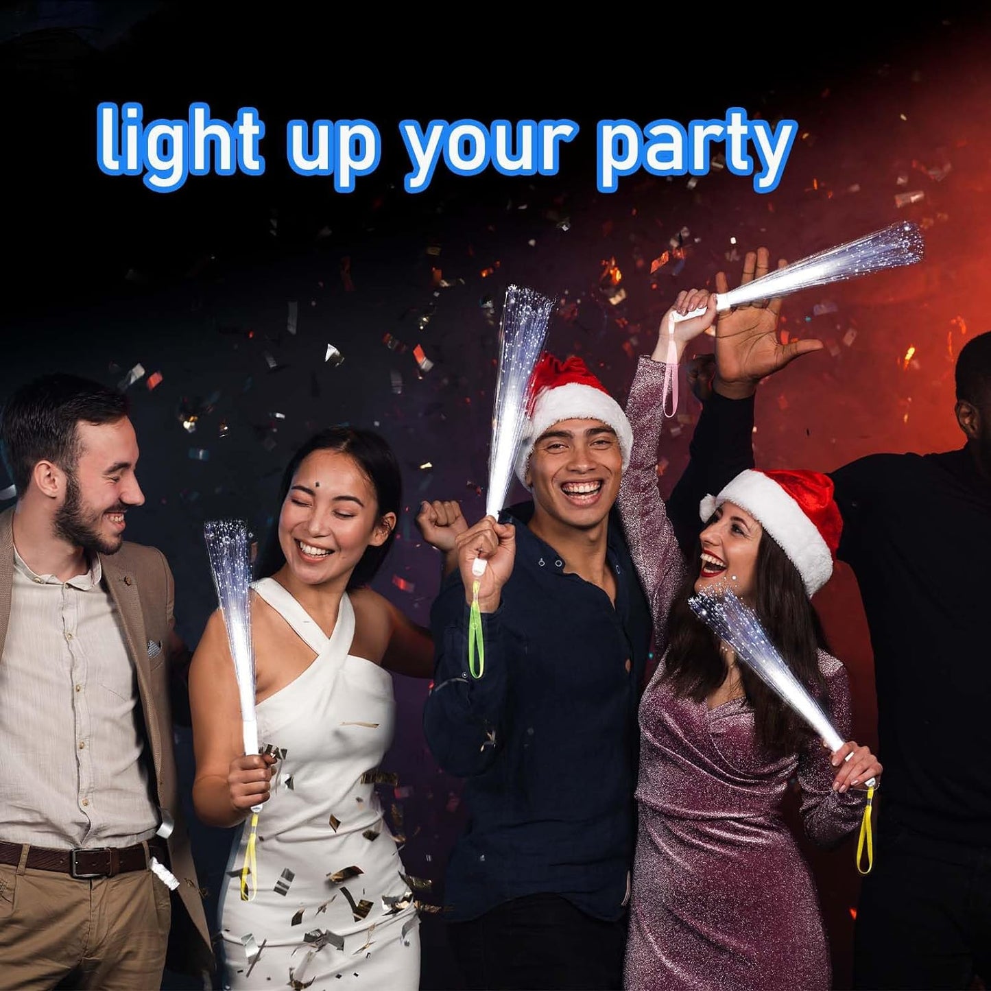 100Pcs White Fiber Optic Wands,3 Models Wedding Sparklers,Glow Sticks Light up Sticks Led Light Wands Fit Wedding Bridal Shower Birthday New Years Eve Party Supplies 2025