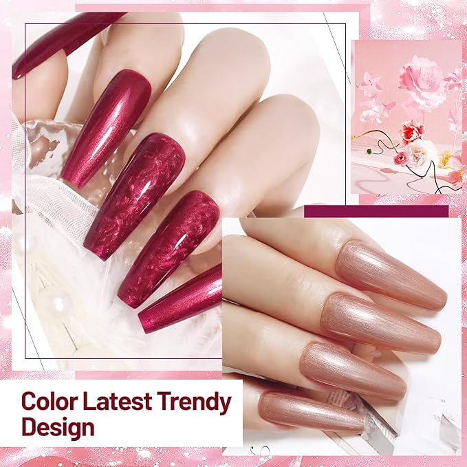 10ml Glitter Nail Polish Set 6 Colors Glitter Red Pink White Nail Polish Set for Nail Art-GlimoraGlow