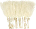 50PCS Faux Pampas Grass, 21.6" Short Artificial Pompous Grass Floral Fake Pompas Grass Branches Vase Filler Flower Arrangement for Home Wedding Boho Decor, Beige