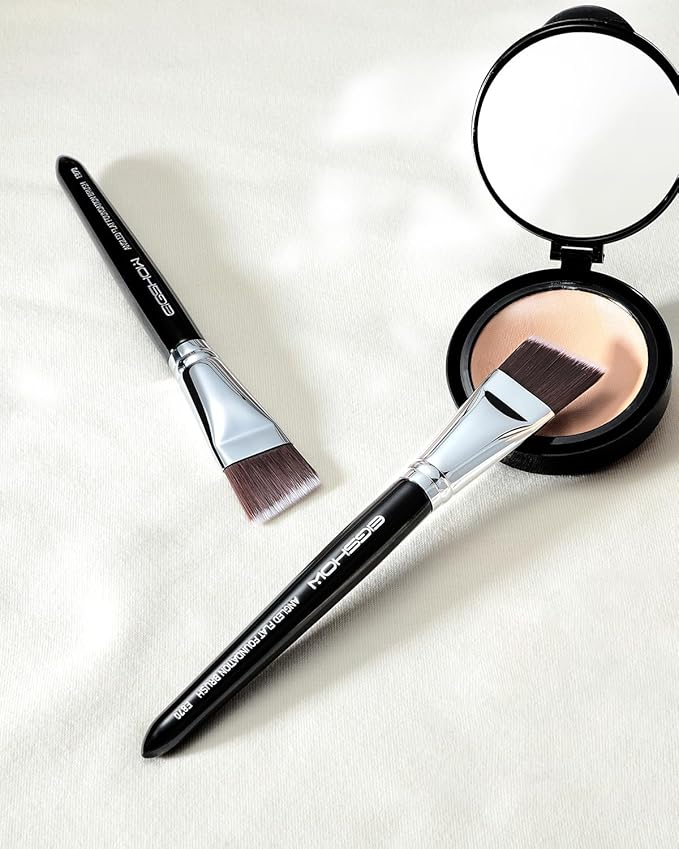 EIGSHOW Angled Flat Foundation Brush, Vegan Synthetic Bristles, Streak Free Application, Face Makeup Brush For Blending Liquid, Cream, Face Mask (E870)-GlimoraGlow