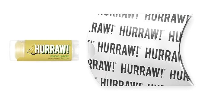 Hurraw! Banana Lip Balm: Organic, Certified Vegan, Cruelty and Gluten Free. Non-GMO, 100% Natural Ingredients. Bee, Shea, Soy and Palm Free. Made in USA-GlimoraGlow