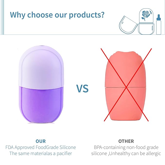 Ice Roller for Face,Ice Face Roller Skin Care ,Face Ice Pack Ice Facial and Eyes Cube Massager tools.Contains Essence Set (Set-Purple)-GlimoraGlow