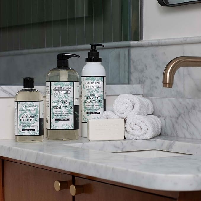 Archipelago Botanicals Bergamot Eucalyptus Lotion, Hydrating Lotion for Rejuvenated and Smooth Skin, Scented Body Lotion Made without Parabens, Phthalates and GMOs (18 oz)-GlimoraGlow