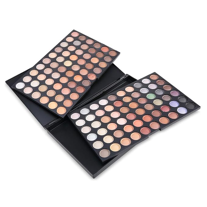 120 Nude Eyeshadow Palette, Beauty Makeup Palette Multicolor Combinable Highly Pigmented Warm Color Cosmetic Sweatproof Matte Pearl Shimmer Makeup Shadow Palette Professional for Women #4-GlimoraGlow