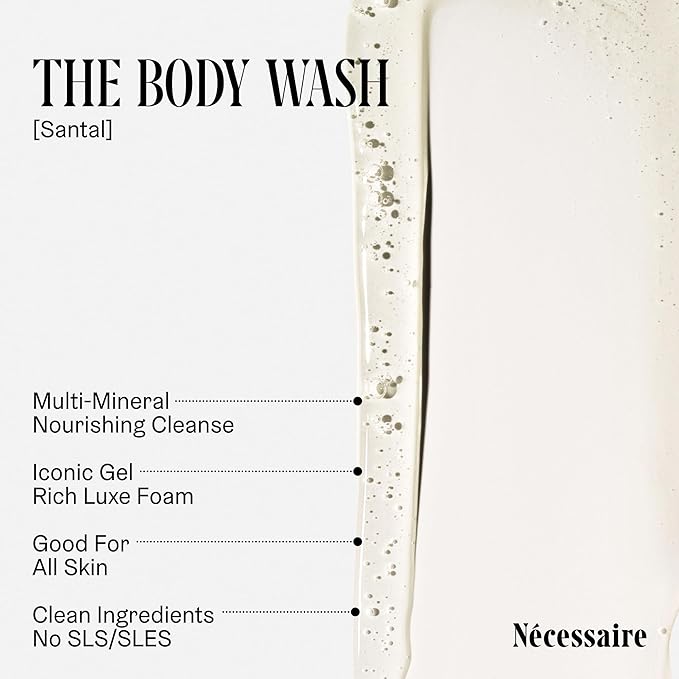 Nécessaire The Body Wash Santal - Natural Body Wash for Women & Men, Therapeutic Shower Gel with Epsom Salt + Minerals. Gel Cleanse, 8.4 fl oz.-GlimoraGlow