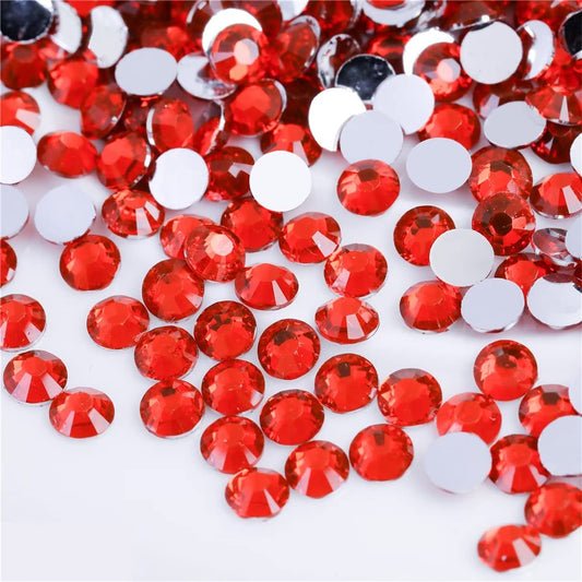 1000 Pieces SS20 5mm Flatback Rhinestones Clear Glass Round Gems Crystals for Nail Art DIY Crafts Clothes Shoes Bags （Light Red）-GlimoraGlow