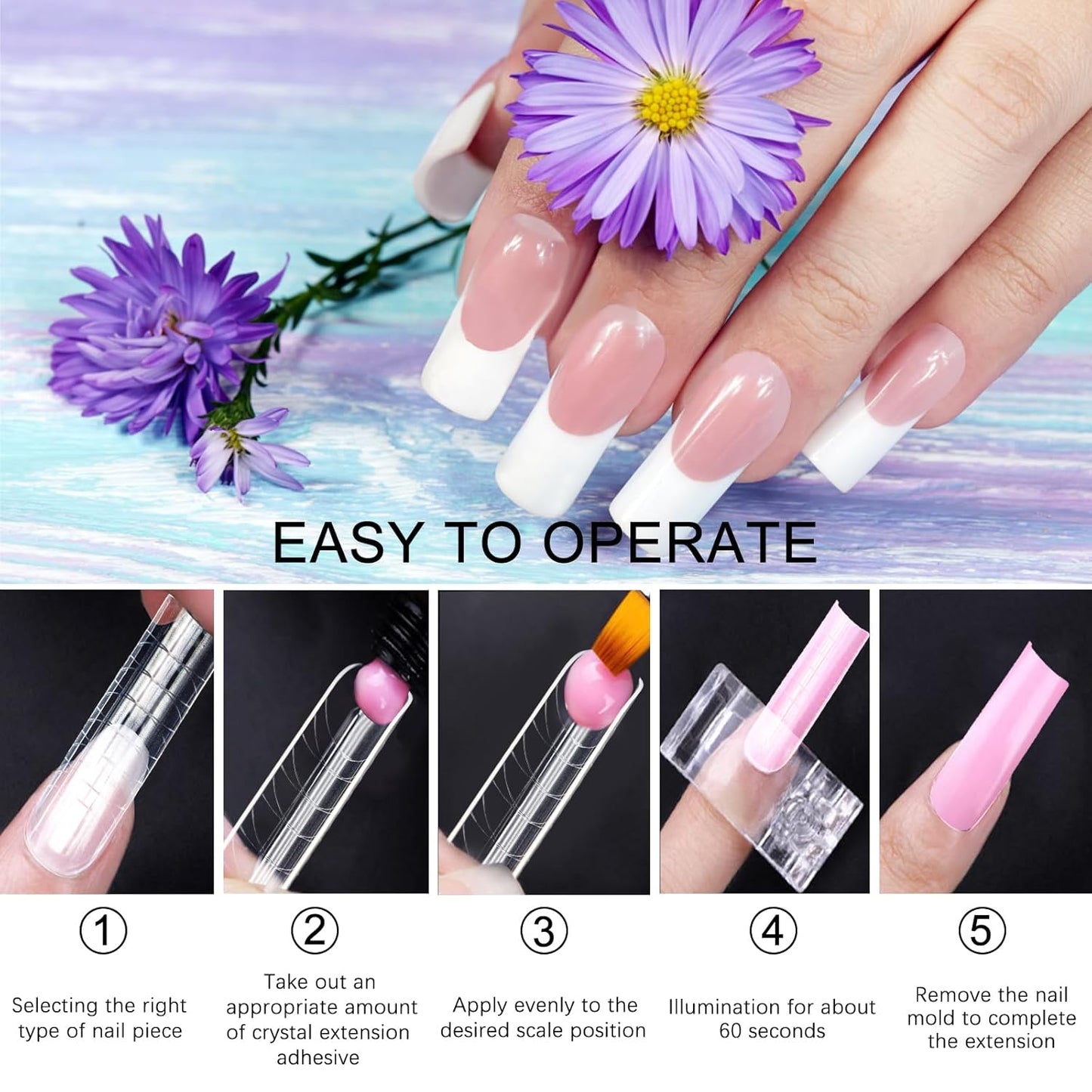 120 Pcs Poly Extension Gel Dual Nail Forms - Long U-Shaped Thickened Coffin Nail Molds for Gel Manicure & Salon DIY at Home-GlimoraGlow