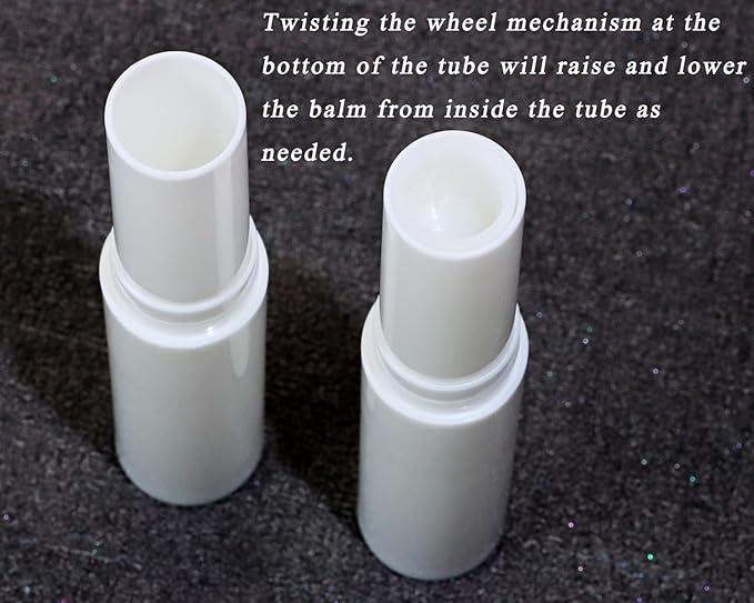 0.14oz Empty Flavored Lip Balm Container Tubes Plastic Homemade Moisturizing Lip Stick with Caps Bulk Fit for Women Adult DIY Making Supplies, 25 Count (White)-GlimoraGlow