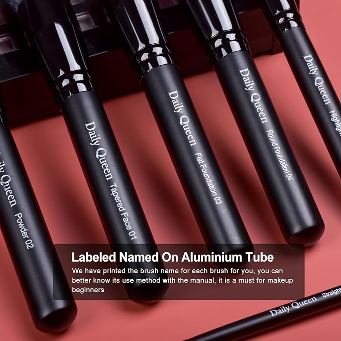 29pcs Black Professional Makeup Brush Set Kabuki Powder Concealers Eye shadows Blush Eyeliner Eyebrow Contour Eye blending Brushes (29pcs brush+black barrel)-GlimoraGlow