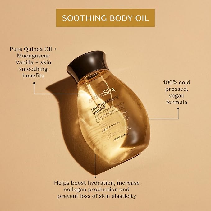 Nativa SPA by O Boticário, Madagascar Vanilla Body Oil, Soothing & Moisturizing, 6.8 Ounce-GlimoraGlow