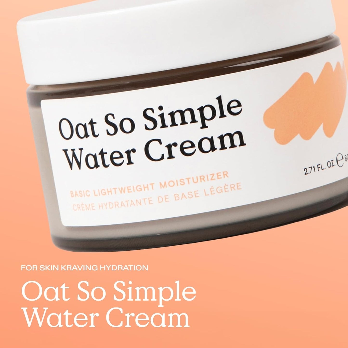 KraveBeauty Oat So Simple Water Cream, Enriched With Oat & Squalane To Soothe & Lock In Moisture, Everyday Moisturizer, For All Skin Types, Vegan & Cruelty Free, 2.7 fl oz-GlimoraGlow