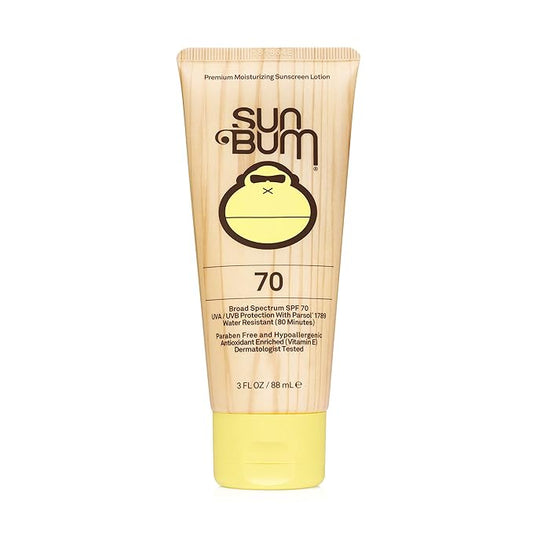Sun Bum Original SPF 70 Sunscreen Body Lotion - Broad Spectrum Moisturizing Sunscreen with Vitamin E - Hawaii 104 Act Compliant (Made without Octinoxate & Oxybenzone) - Travel Friendly - 3 oz-GlimoraGlow