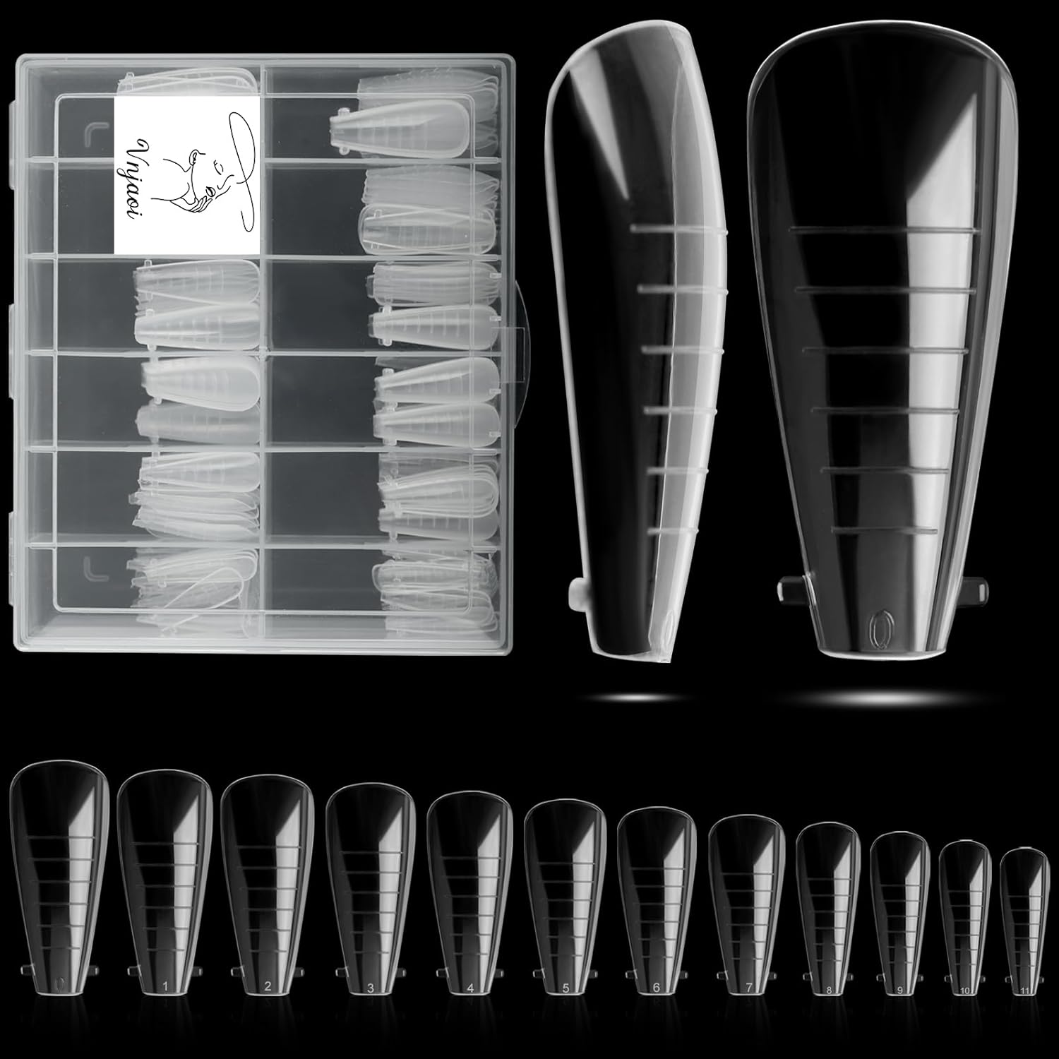 120 Pcs Poly Extension Gel Dual Nail Forms and Molds - Ballet Coffin Nail Forms Set for Gel Manicure DIY at Home-GlimoraGlow