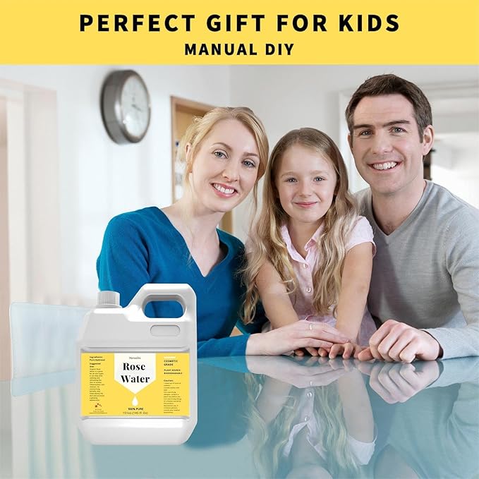 145 fl oz Rose Hydrosol for Face Hydrating Mist Hydration, 100% Pure Rose Water, Cleanses & Softens Skin, Promotes Healthy Skin Cell, Suitable for All Skin Types-GlimoraGlow