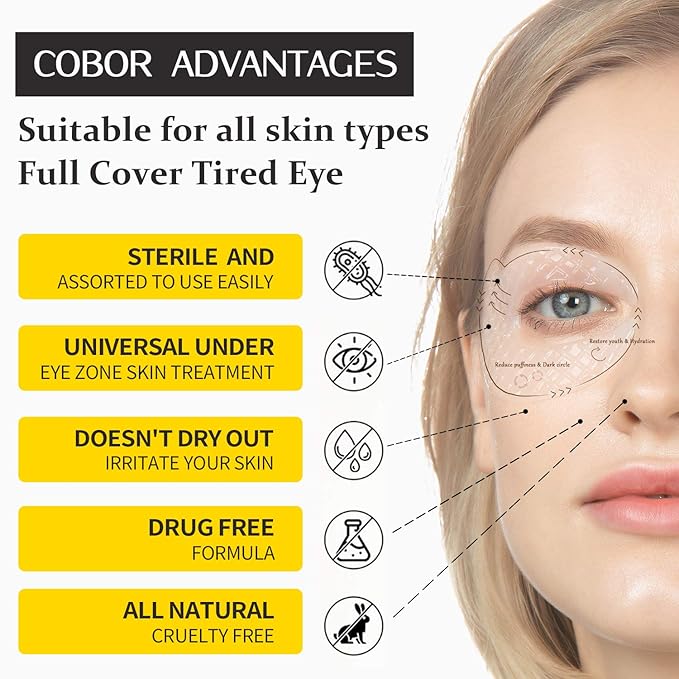 Hydro Collagen Eye Mask Crystal Eye Patches Anti-Aging Under eye Pads Natural Eye Treatment for Wrinkles Dark Circles Bags Moisturize Puff Eye Spa-16 Pairs-GlimoraGlow