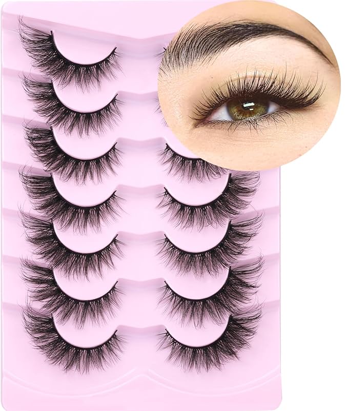 False Lashes Natural Look Faux Mink Eyelashes Wispy Fox Eye Lashes That Look Like Extensions 3D Mink Lashes Natural Strip Lashes Pack by Kiromiro-GlimoraGlow