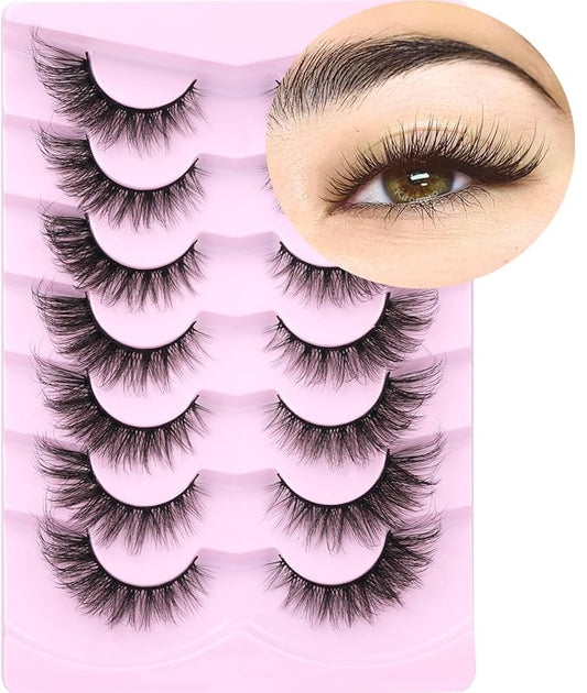 False Lashes Natural Look Faux Mink Eyelashes Wispy Fox Eye Lashes That Look Like Extensions 3D Mink Lashes Natural Strip Lashes Pack by Kiromiro-GlimoraGlow
