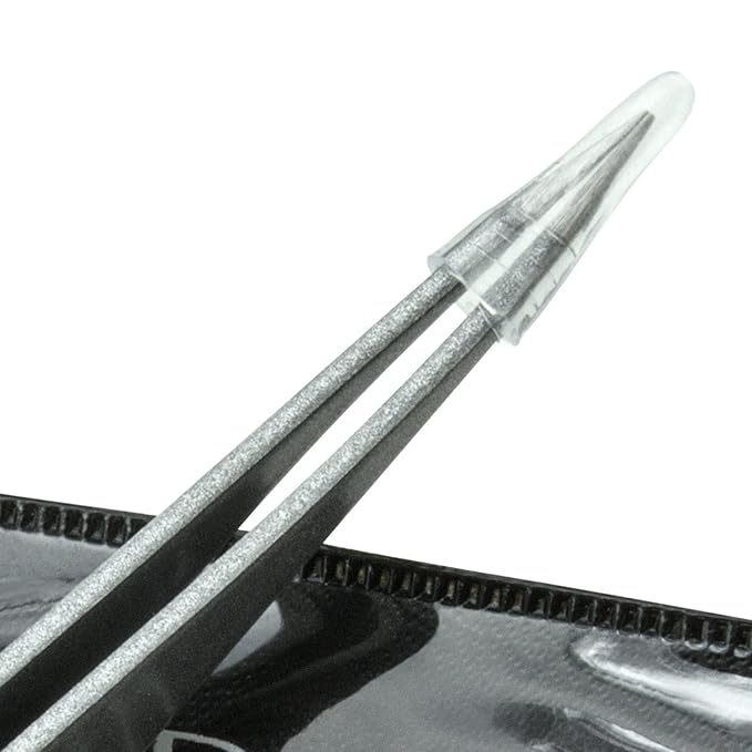 Ingrown Hair Tweezers by Zizzili Basics - Surgical Grade Stainless Steel Fine Pointed Tweezer - Precision Aligned Tips for Splinter, Eyebrow & Facial Hair Removal - with Bonus Tip Guard & Carry Pouch-GlimoraGlow