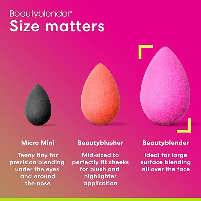 Beautyblender® | Original Pink + Nude Beauty Blender 2-Piece Bundle for Blending Foundations, Powders, and Creams, Super-Soft Foam for Streak-Free Application, Made in the USA, Reusable, Washable-GlimoraGlow