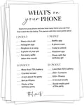 Birthday Party Games, What's on Your Phone, 25 Pcs Card Set for Guests, Fun Birthday Game for Teen Adults – A07