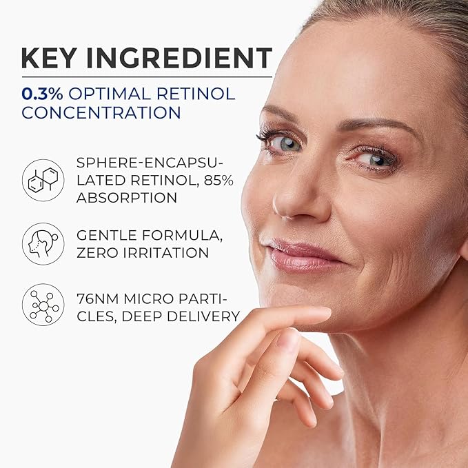 Retinol Serum for Face, Anti Aging Serum, Retinoid Collagen with Vitamin E Resurfacing Facial Rapid Fine Lines Repair, Brightening Pore Minimizer for Face Daily Skin Care Treatment 1oz-GlimoraGlow