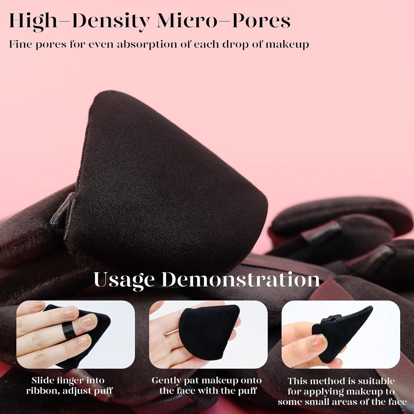 BEAKEY 12pcs Powder Puffs for Face Powder Triangle Powder Puff for Loose and Cosmetic Foundation, Makeup Puff for Contouring, Cloud Kiss Beauty Makeup Tools-GlimoraGlow