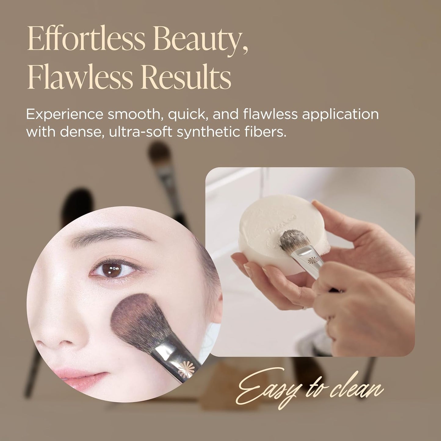 Piccasso 108 Blusher Brush – Soft Gray Squirrel Hair for Smooth and Natural Cheek Makeup, Fluffy Powder Applicator with Excellent Color Payoff, Small Face Brush for Daily Use, Professional Beauty-GlimoraGlow