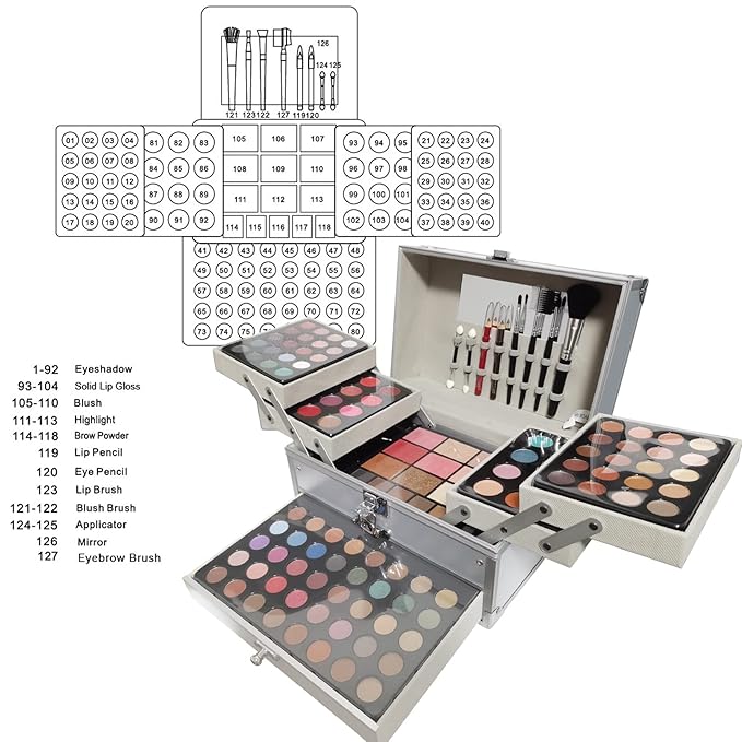 118 Colors Makeup Kit All-in-one Makeup Set, Cosmetic-Gift for Women -Include Makeup Brush Set, Eyeshadow Palette, Brow Powder, Eyebrow Pencil, Lip brush -(Multicolor 101)-GlimoraGlow